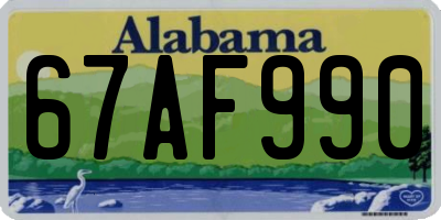 AL license plate 67AF990