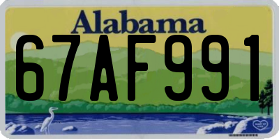 AL license plate 67AF991