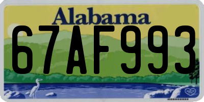 AL license plate 67AF993