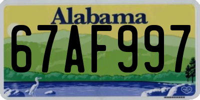 AL license plate 67AF997