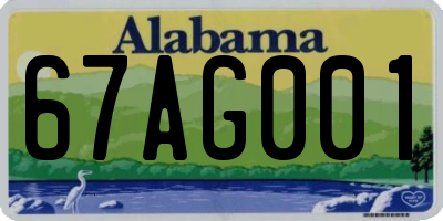 AL license plate 67AG001