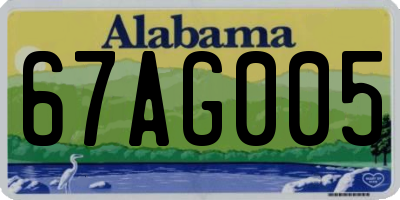 AL license plate 67AG005