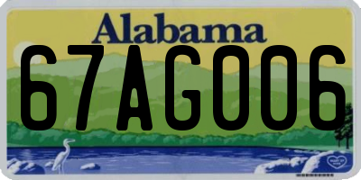 AL license plate 67AG006