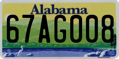 AL license plate 67AG008