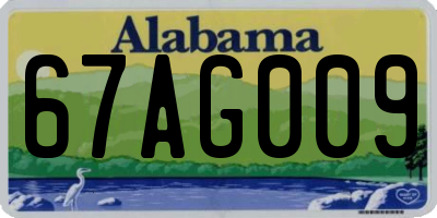 AL license plate 67AG009