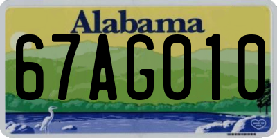 AL license plate 67AG010