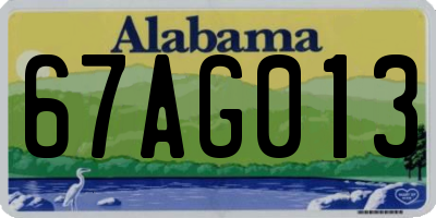 AL license plate 67AG013