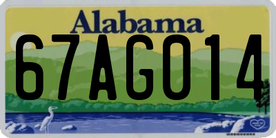 AL license plate 67AG014