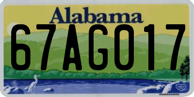 AL license plate 67AG017