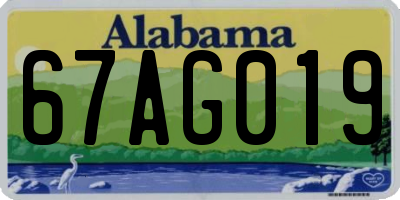 AL license plate 67AG019