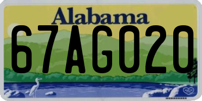AL license plate 67AG020