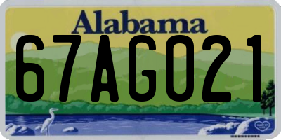 AL license plate 67AG021