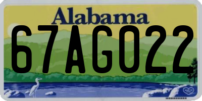 AL license plate 67AG022