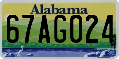 AL license plate 67AG024