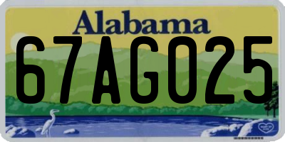AL license plate 67AG025