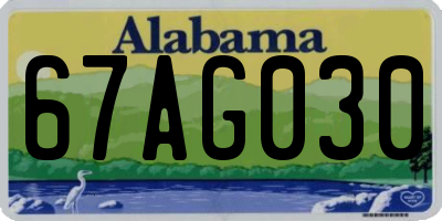 AL license plate 67AG030