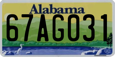 AL license plate 67AG031