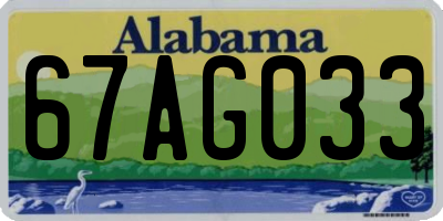 AL license plate 67AG033