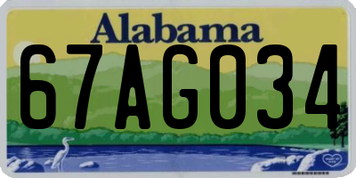 AL license plate 67AG034