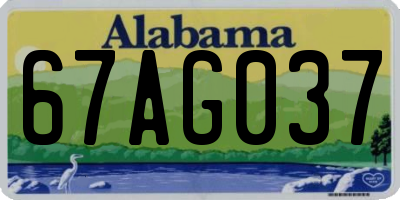 AL license plate 67AG037