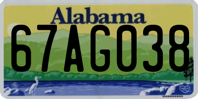 AL license plate 67AG038