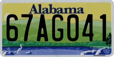 AL license plate 67AG041