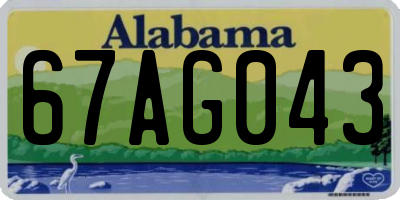 AL license plate 67AG043