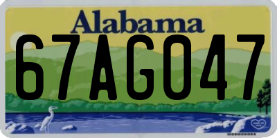AL license plate 67AG047