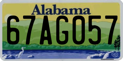 AL license plate 67AG057