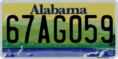 AL license plate 67AG059