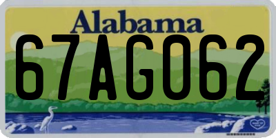AL license plate 67AG062