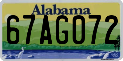 AL license plate 67AG072