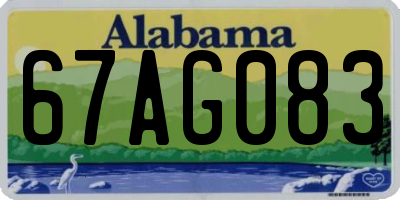 AL license plate 67AG083