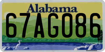 AL license plate 67AG086