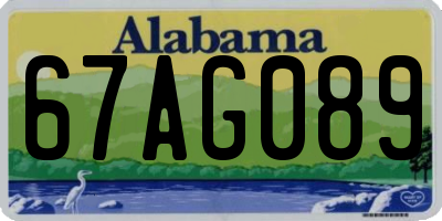 AL license plate 67AG089