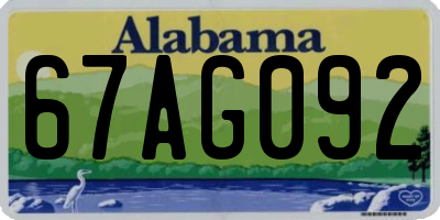 AL license plate 67AG092