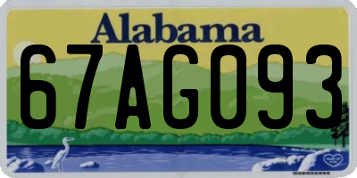 AL license plate 67AG093