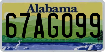 AL license plate 67AG099