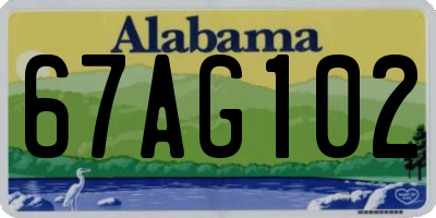 AL license plate 67AG102