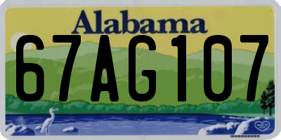 AL license plate 67AG107