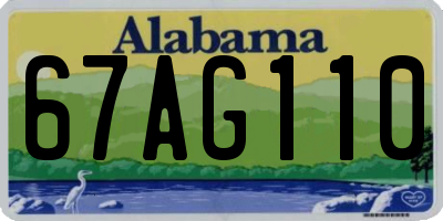 AL license plate 67AG110