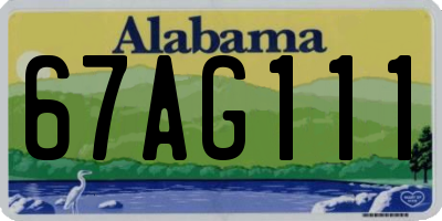 AL license plate 67AG111