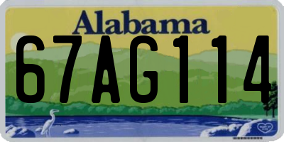 AL license plate 67AG114
