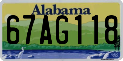 AL license plate 67AG118
