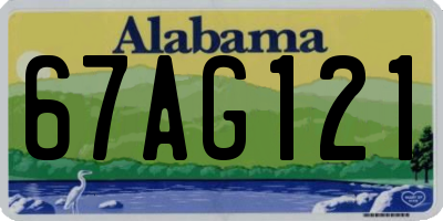 AL license plate 67AG121