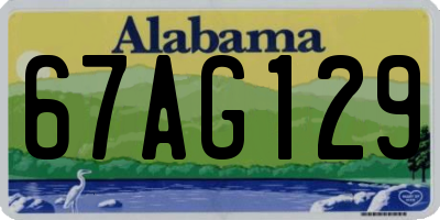 AL license plate 67AG129