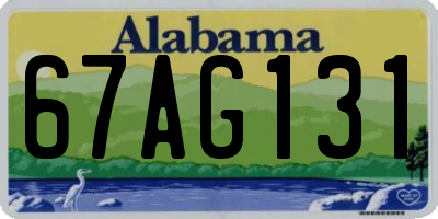 AL license plate 67AG131