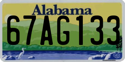 AL license plate 67AG133