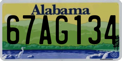 AL license plate 67AG134