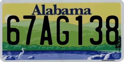 AL license plate 67AG138